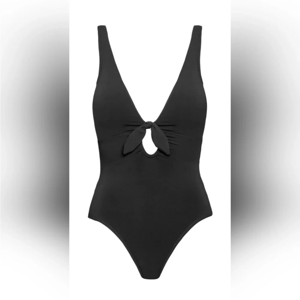 ROBIN PICCONE AVA KNOT ONE PIECE Size 10 in Black EUC 119 - Picture 8 of 10